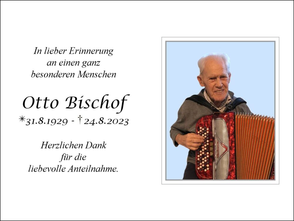 Sterbebild vonOtto Bischof