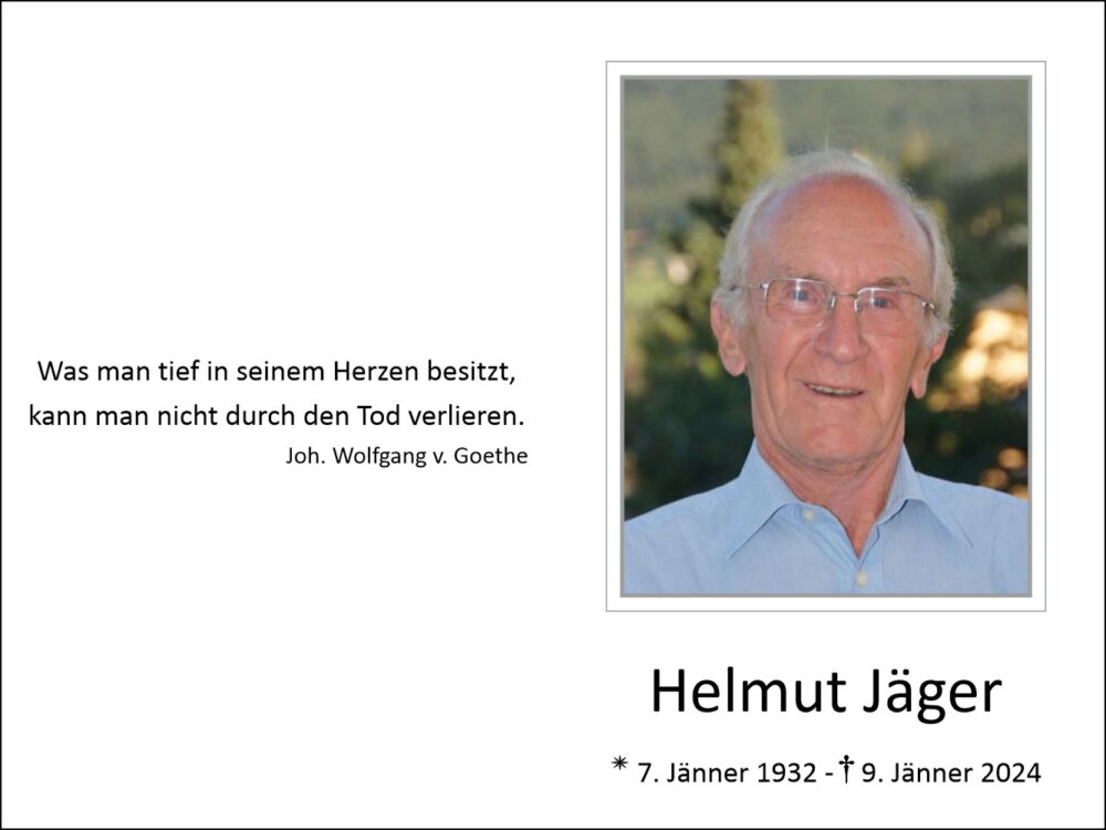 Sterbebild vonHelmut Jäger